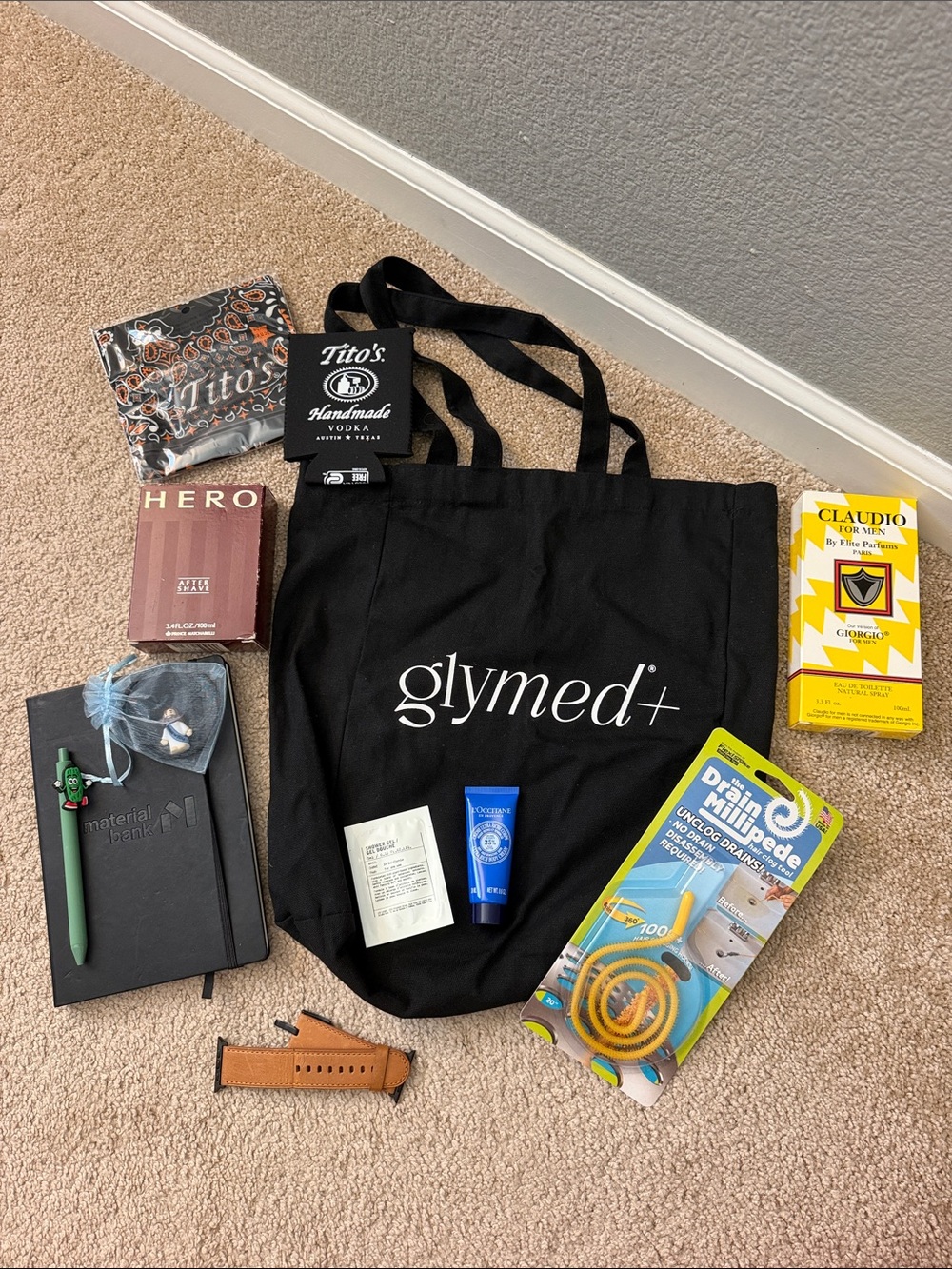 glymed Black Canvas Tote Bag – Everyday Men’s Gift Set